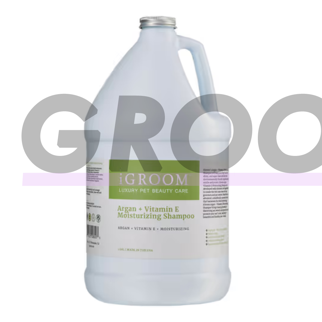 "iGroom Argan Vitamin E Shampoo" - drėkinamasis ir valomasis šampūnas šunims, koncentratas 1:16 1 "iGroom Argan Vitamin E Shampoo" - drėkinamasis ir valomasis šampūnas šunims, koncentratas 1:16 1