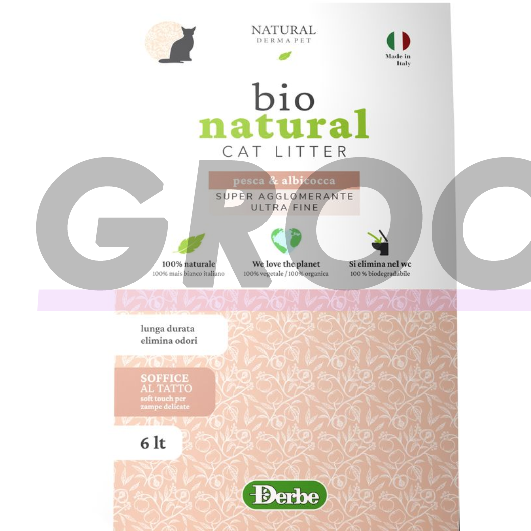 100 % natūralus biologiškai suyrantis kačių kraikas - su kvapą kontroliuojančiomis savybėmis, pagamintas iš itališkų baltųjų kukurūzų