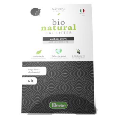 100% natūralus, biologiškai suyrantis kačių kraikas su aktyvuota anglimi - puikiai kontroliuoja kvapus, pagamintas iš itališkų baltųjų kukurūzų
