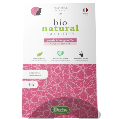 100 % natūralus, biologiškai suyrantis kačių kraikas su bijūnų ir bugenvilijų kvapu – pagamintas iš itališkų baltųjų kukurūzų, be dulkių