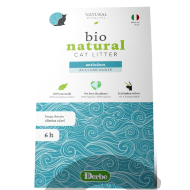 100% natūralus, biologiškai suyrantis kačių kraikas su pažangia kvapų kontrolės technologija - fotokatalitinė formulė, pagaminta iš itališkų baltųjų kukurūzų