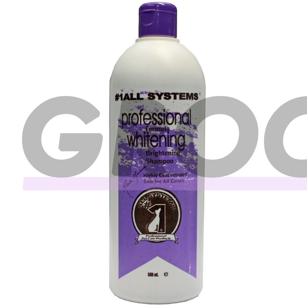 1 All Systems Professional Formula Whitening Shampoo - šampūnas pašalinantis kailio spalvos pasikeitimus 1 All Systems Professional Formula Whitening Shampoo - šampūnas pašalinantis kailio spalvos pasikeitimus
