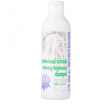 1 All Systems Professional Formula Whitening Shampoo - šampūnas pašalinantis kailio spalvos pasikeitimus 1 All Systems Professional Formula Whitening Shampoo - šampūnas pašalinantis kailio spalvos pasikeitimus