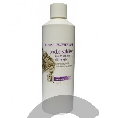 1 All Systems Product Stabilizer & Coat Re-Texturizer - skalavimo priemonė plaukams valyti ir regeneruoti 1 All Systems Product Stabilizer & Coat Re-Texturizer - skalavimo priemonė plaukams valyti ir regeneruoti