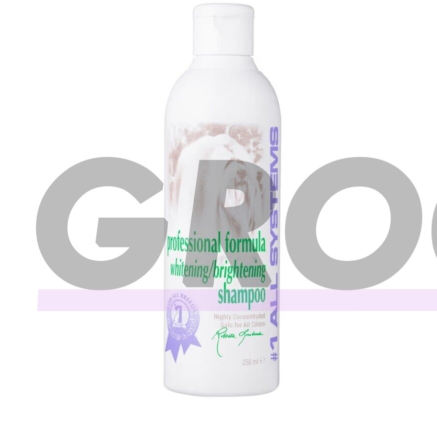 1 All Systems Professional Formula Whitening Shampoo - šampūnas pašalinantis kailio spalvos pasikeitimus