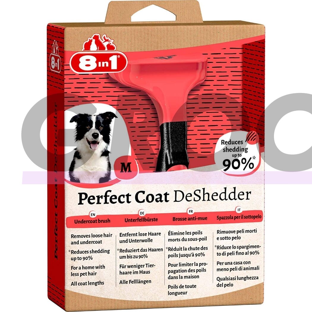 8in1 Perfect Coat DeShredder M - furminatorius negyvam kailiui šalinti, skirtas vidutinio dydžio šunims 1
