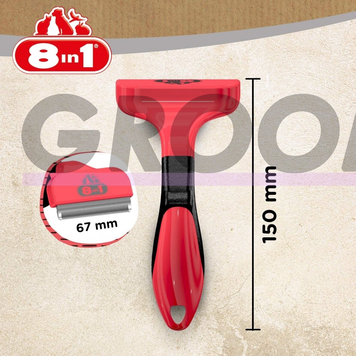 8in1 Perfect Coat DeShredder M - furminatorius negyvam kailiui šalinti, skirtas vidutinio dydžio šunims 2 8in1 Perfect Coat DeShredder M - furminatorius negyvam kailiui šalinti, skirtas vidutinio dydžio šunims 2