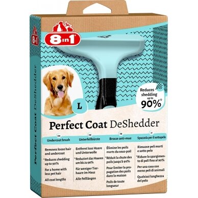 8in1 Perfect Coat DeShredder L - фурминатор для удаления отмершей шерсти для крупных пород 1