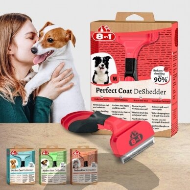 8in1 Perfect Coat DeShredder M - furminatorius negyvam kailiui šalinti, skirtas vidutinio dydžio šunims 3 8in1 Perfect Coat DeShredder M - furminatorius negyvam kailiui šalinti, skirtas vidutinio dydžio šunims 3