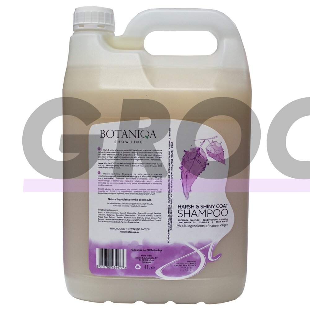 Botaniqa Show Line Harsh&Shiny Coat Shampoo - šampūnas šiurkščiaplaukiams šunims 3 Botaniqa Show Line Harsh&Shiny Coat Shampoo - šampūnas šiurkščiaplaukiams šunims 3