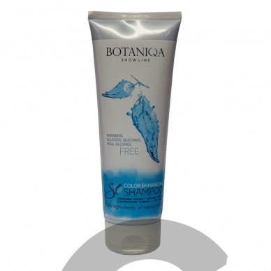 "Botaniqa Show Line Color Enhancing Shampoo" - šviesinantis šampūnas šviesiam ir baltam kailiui 2 "Botaniqa Show Line Color Enhancing Shampoo" - šviesinantis šampūnas šviesiam ir baltam kailiui 2