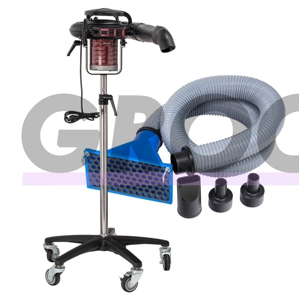 Double K ChallengAir 9000 II Stand Dryer + Accessory Kit - Profesionalus rotacinis džiovintuvas ant stovo + priedų rinkinys