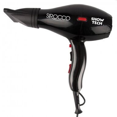 Show Tech Sirocco Hand Dryer 1200W - kompaktiškas rankinis džiovintuvas, juodas