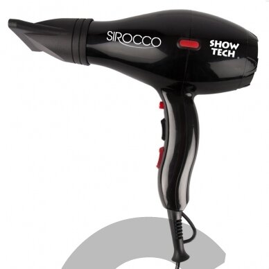 Show Tech Sirocco Hand Dryer 1200W - kompaktiškas rankinis džiovintuvas, juodas Show Tech Sirocco Hand Dryer 1200W - kompaktiškas rankinis džiovintuvas, juodas