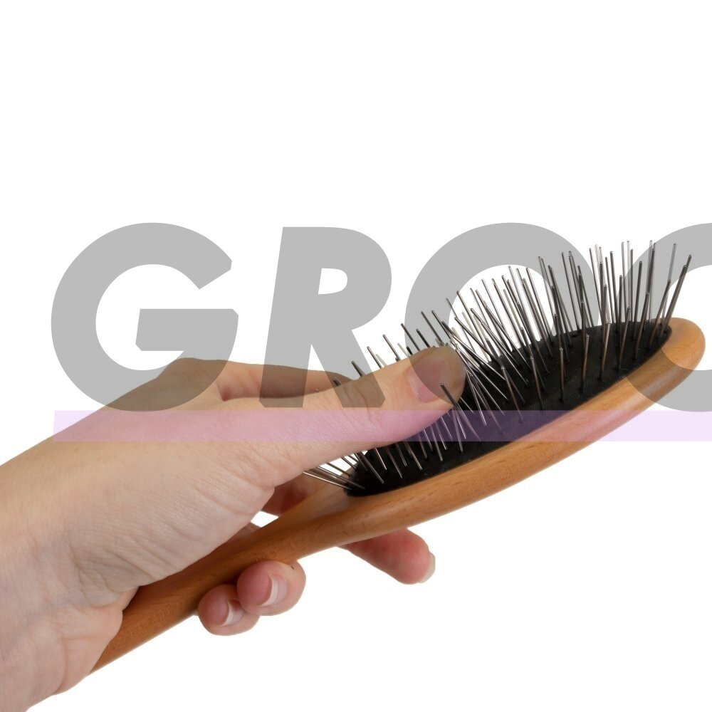 Yento 60-60 Pin Brush 22,5cm - medinis minkštas šepetys su 22 mm ilgio metalinėmis adatomis ir patogia rankena 1