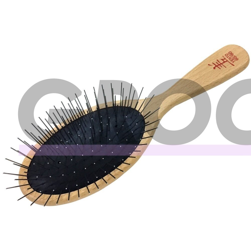 Yento 60-60 Pin Brush 22,5cm - medinis minkštas šepetys su 22 mm ilgio metalinėmis adatomis ir patogia rankena