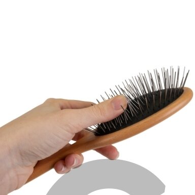 Yento 60-60 Pin Brush 22,5cm - medinis minkštas šepetys su 22 mm ilgio metalinėmis adatomis ir patogia rankena