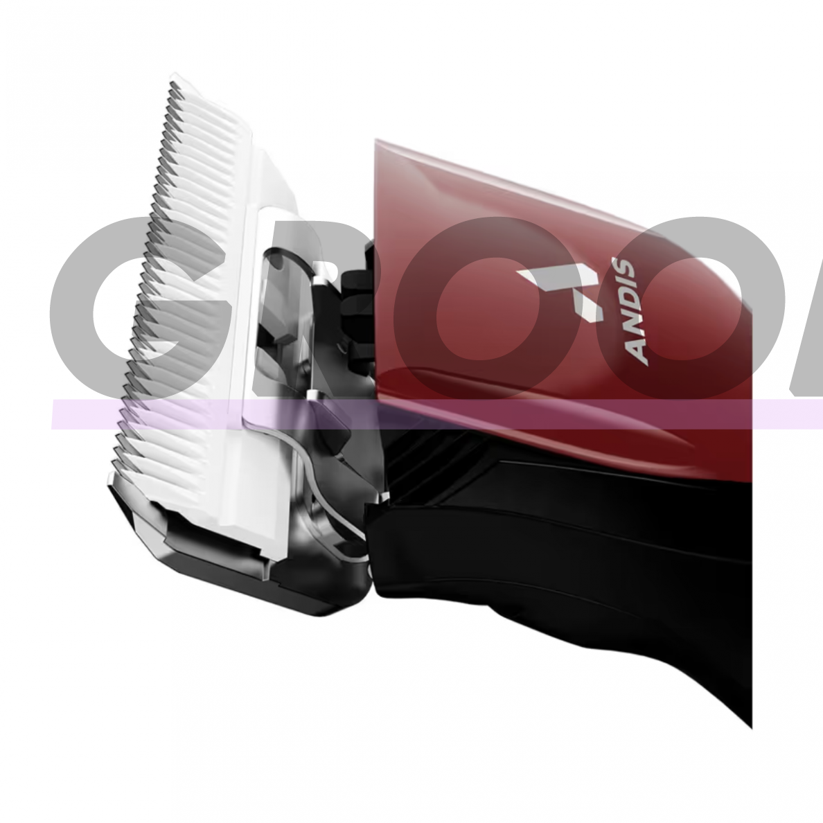Andis Pulse ZR II Red – profesionali, belaidė kirpimo mašinėlė, turinti 5 greičius, 2 akumuliatorius ir platų CeramicEdge Nr. 30 (0,5 mm) galvutė 2