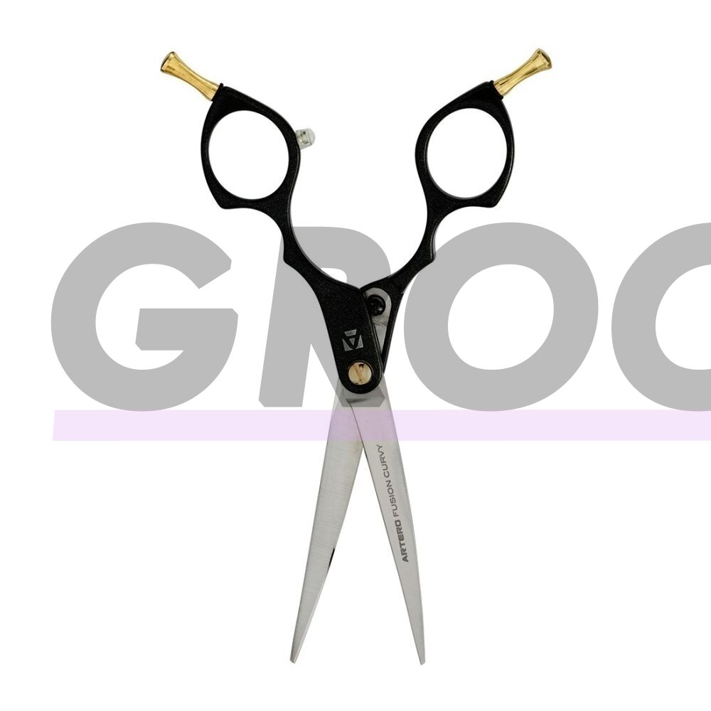 Artero Black Fusion Curvy Scissors - profesionalios, lengvos "Asian Fusion" 6 colių kirpimo žirklės 5