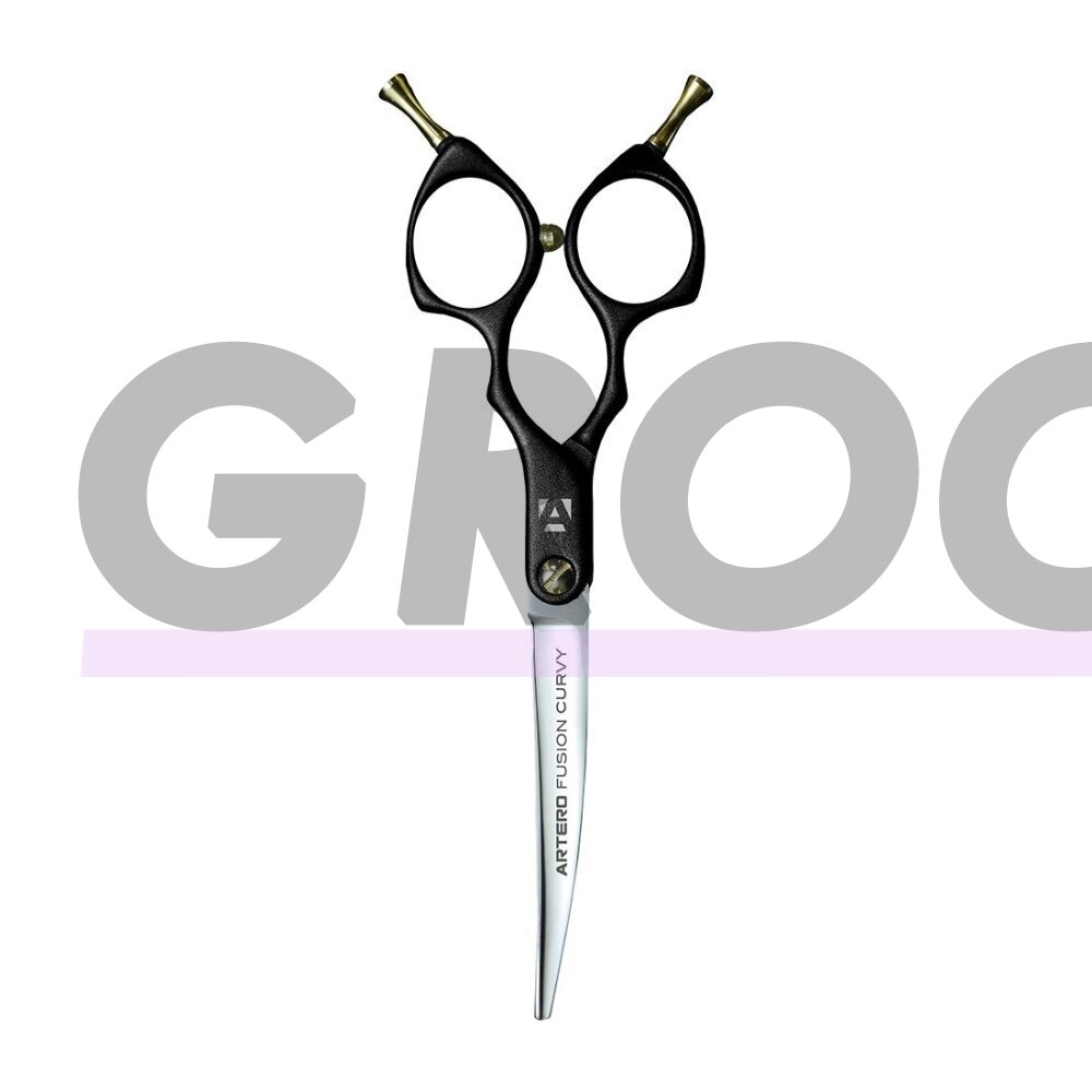 Artero Black Fusion Curvy Scissors - profesionalios, lengvos "Asian Fusion" 6 colių kirpimo žirklės