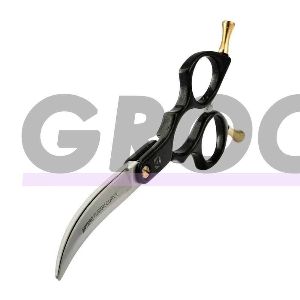 Artero Black Fusion Curvy Scissors - profesionalios, lengvos "Asian Fusion" 6 colių kirpimo žirklės 1 Artero Black Fusion Curvy Scissors - profesionalios, lengvos "Asian Fusion" 6 colių kirpimo žirklės 1