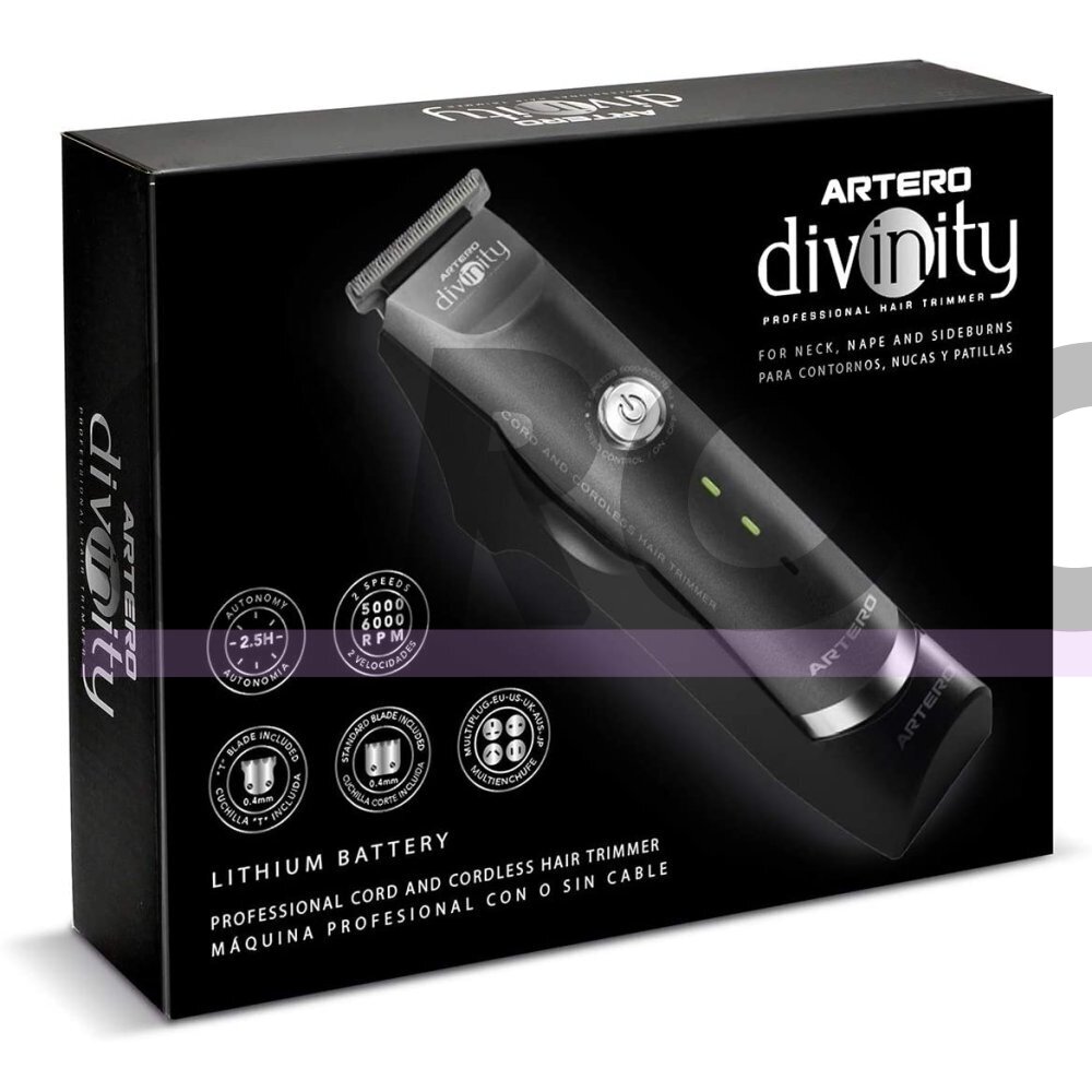 "Artero Divinity Trimmer" - dviejų greičių belaidis trimeris su dviem peiliukais 3 "Artero Divinity Trimmer" - dviejų greičių belaidis trimeris su dviem peiliukais 3