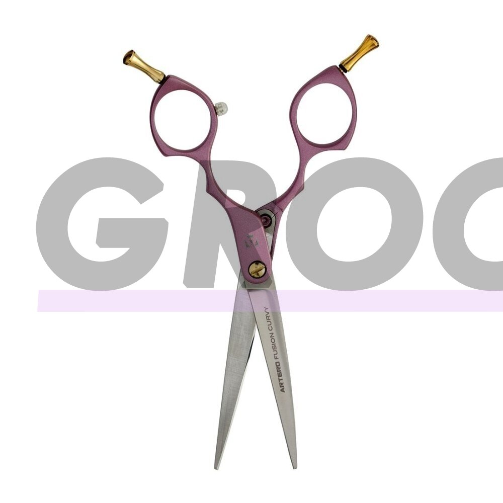 Artero Fusion Pink Curvy Scissors - profesionalios, lengvos "Asian Fusion" 7 colių kirpimo žirklės 2 Artero Fusion Pink Curvy Scissors - profesionalios, lengvos "Asian Fusion" 7 colių kirpimo žirklės 2