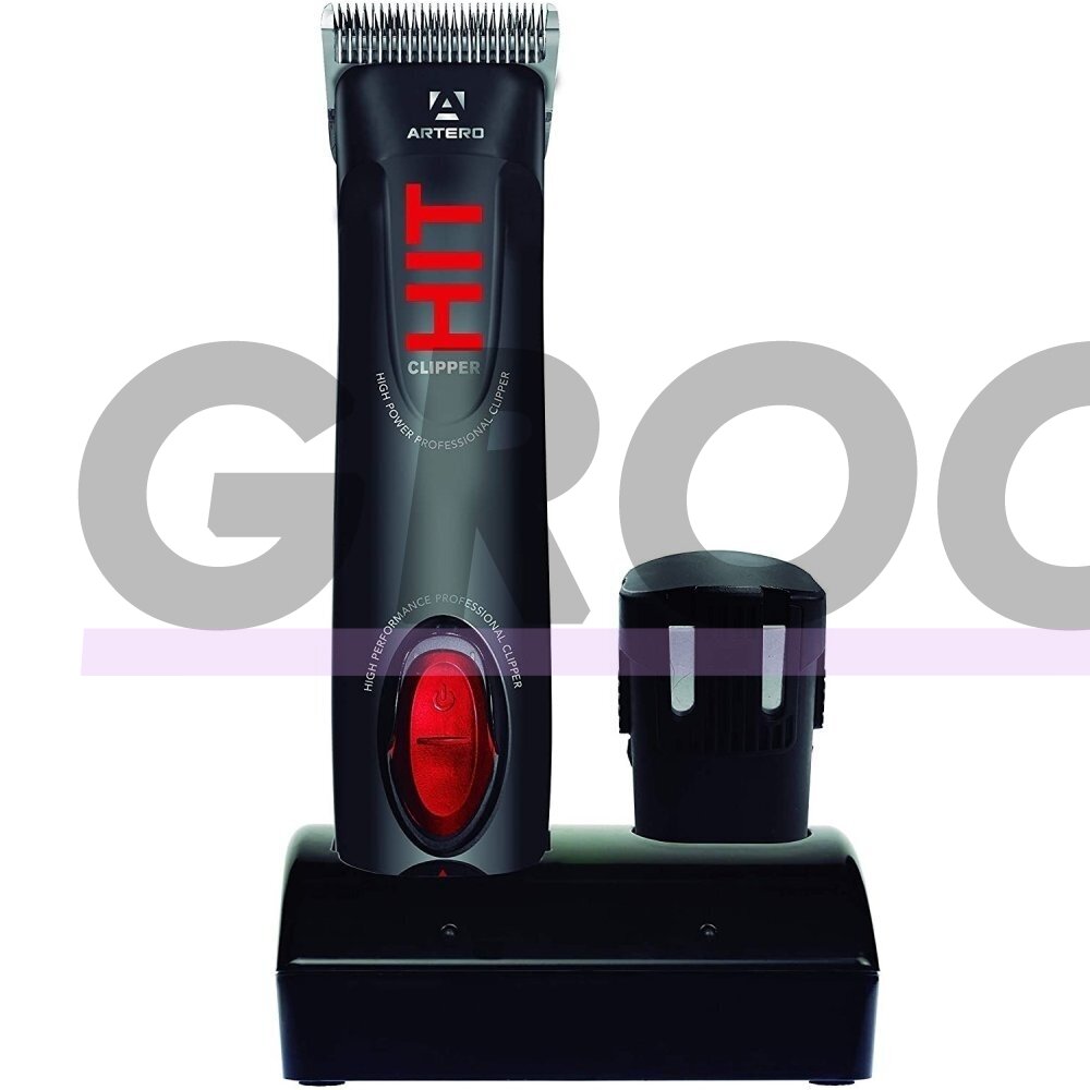 "Artero Hit Grooming Clipper" - belaidė gyvūnų kirpimo mašinėlė su dviem akumuliatoriais ir galvute Nr. 10