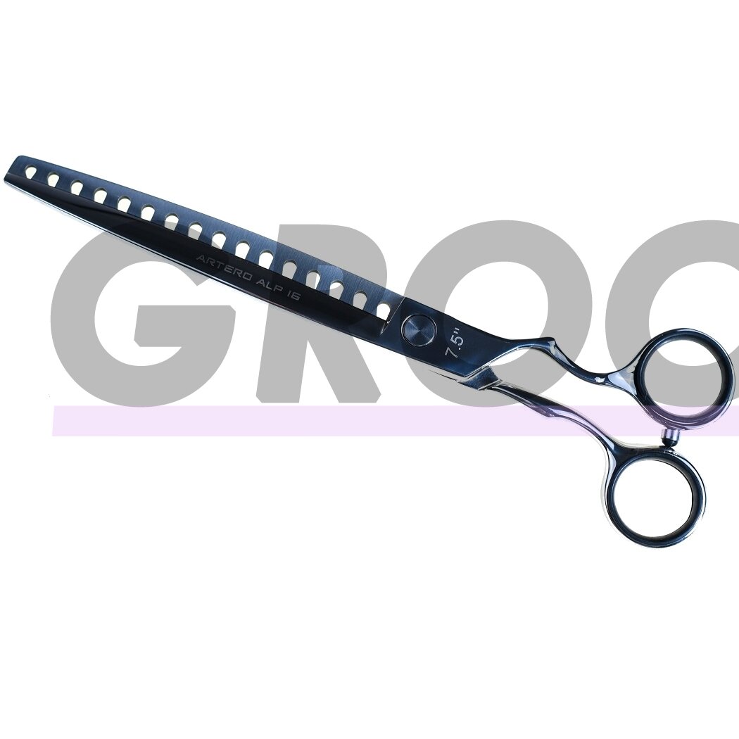 Artero Professional Alp Chunkers 7,5" - profesionalios vienpusės filiravimo žirklės su mikro pjūviu ant kiekvieno dantuko, japoniško plieno 16 dantukų 2 Artero Professional Alp Chunkers 7,5" - profesionalios vienpusės filiravimo žirklės su mikro pjūviu ant kiekvieno dantuko, japoniško plieno 16 dantukų 2