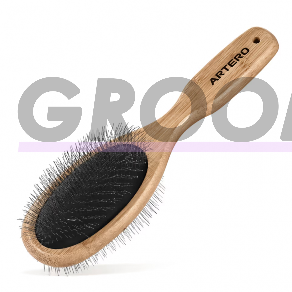 Artero Nature Double Slicker Pin Brush - двусторонняя бамбуковая щетка для пуделей 2