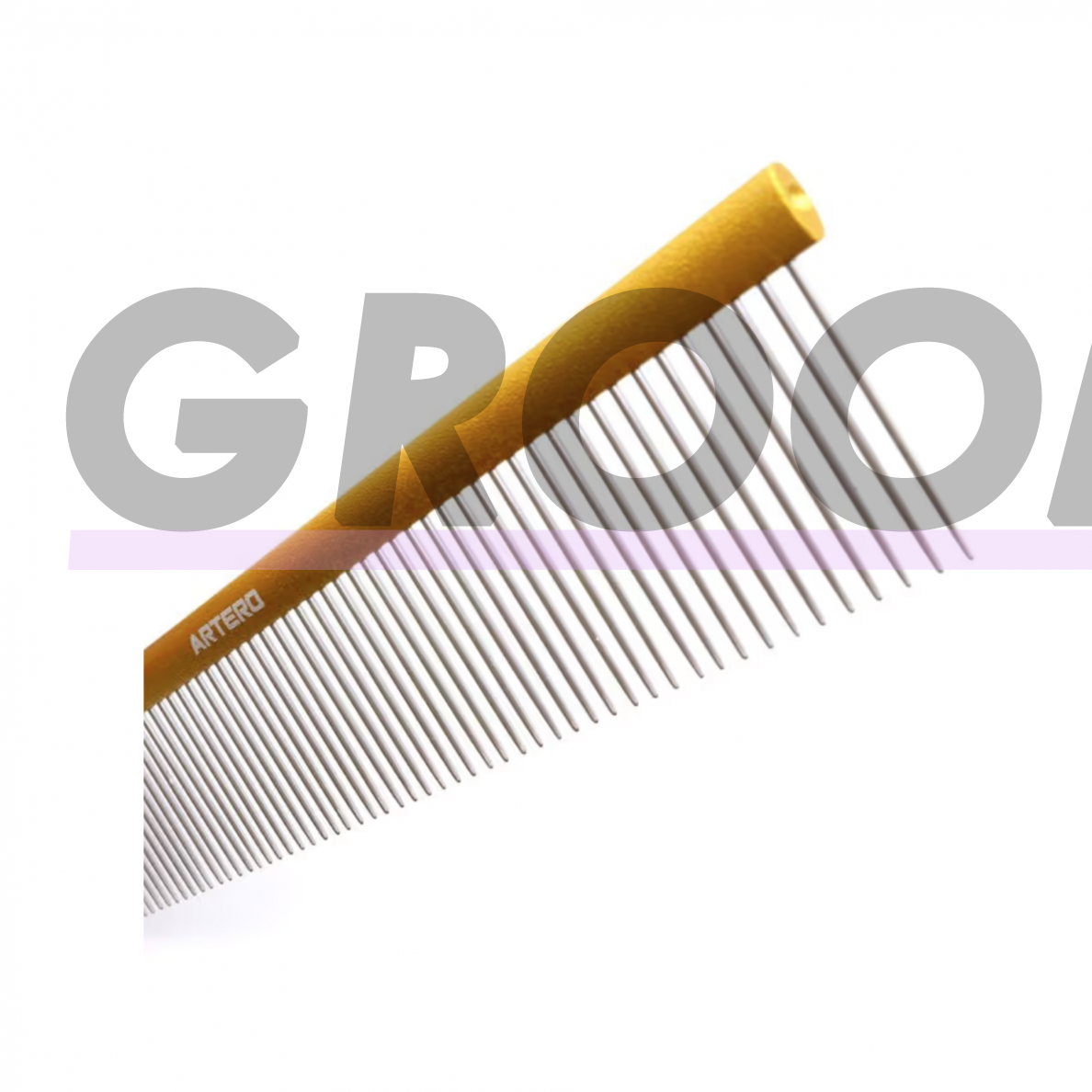 "Artero Nature Giant Gold Comb" - большая расческа 25 см с алюминиевой ручкой, среднее расстояние между зубцами, штифт 36 мм 1