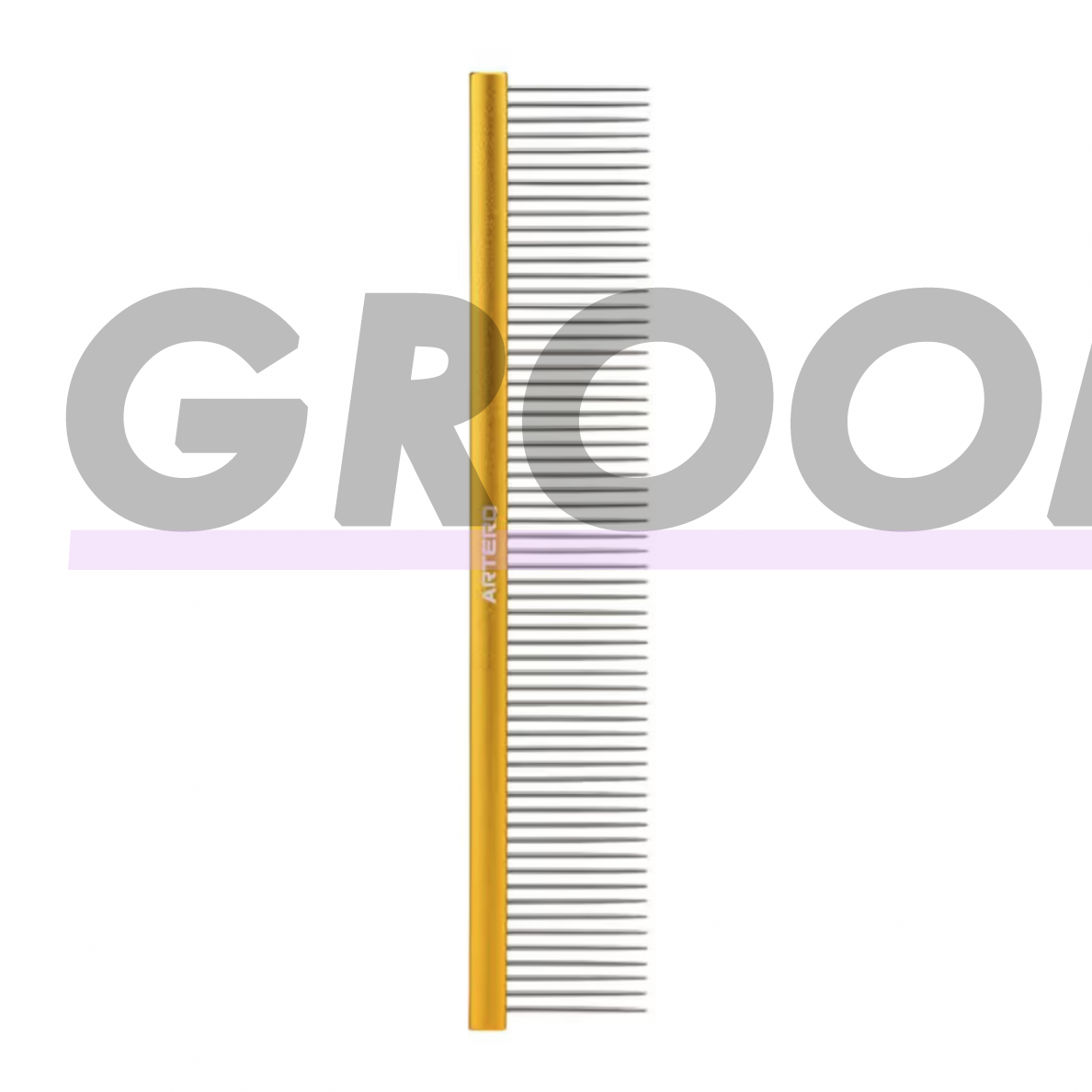 "Artero Nature Giant Gold Comb" - большая расческа 25 см с алюминиевой ручкой, среднее расстояние между зубцами, штифт 36 мм