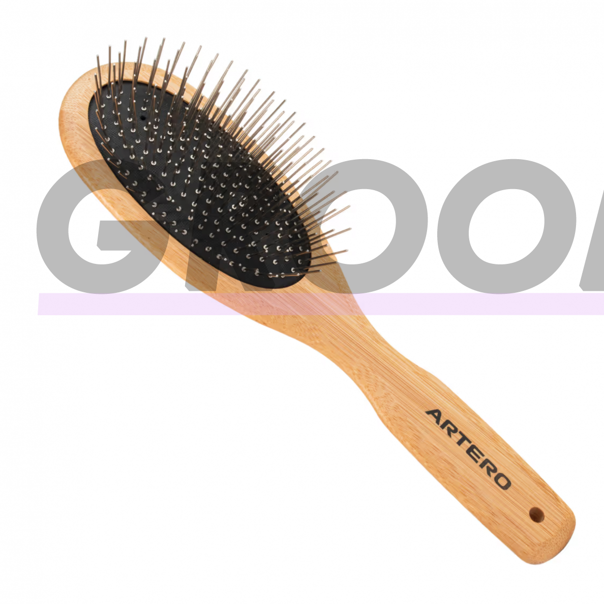 "Artero Nature Super Soft Brush" - itin minkštas bambukinis šepetys su metaliniais smeigtukais