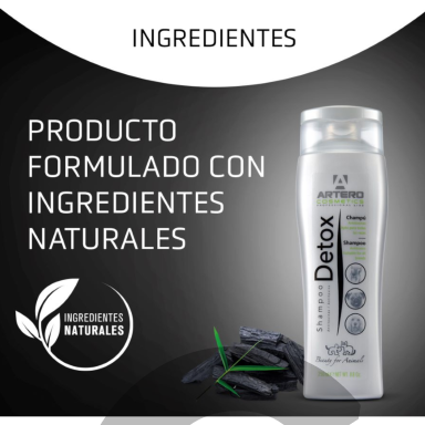 „Aretro Detox“ Shampoo - detoksikuojantis šampūnas šunims ir katėms su aktyvuota anglimi