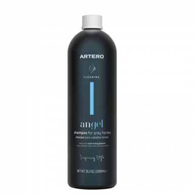 Artero Angel Shampoo For Gray And White Horses 1L- šampūnas pilkiems ir baltiems žirgams su violetiniais pigmentais Artero Angel Shampoo For Gray And White Horses 1L- šampūnas pilkiems ir baltiems žirgams su violetiniais pigmentais