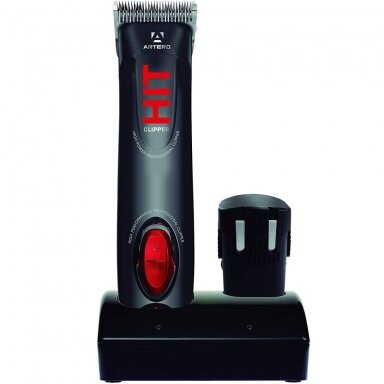 "Artero Hit Grooming Clipper" - belaidė gyvūnų kirpimo mašinėlė su dviem akumuliatoriais ir galvute Nr. 10