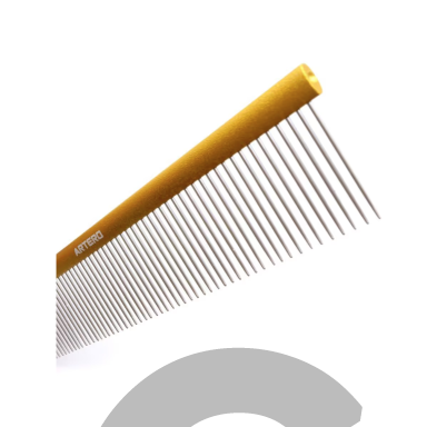 "Artero Nature Giant Gold" Comb - 25cm didelės šukos su aliuminio rankena, vidutiniai tarpai tarp dantų, 36 mm smeigtukai