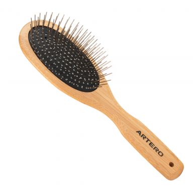 "Artero Nature Super Soft Brush" - itin minkštas bambukinis šepetys su metaliniais smeigtukais