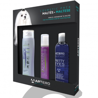 „Artero Cosmetic Pack Maltese“ - kosmetikos rinkinys baltų ir šviesių veislių šunims „Artero Cosmetic Pack Maltese“ - kosmetikos rinkinys baltų ir šviesių veislių šunims
