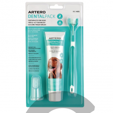 "Artero Dental Pack" - šunų dantų valymo rinkinys, dantų šepetėlis ir pasta