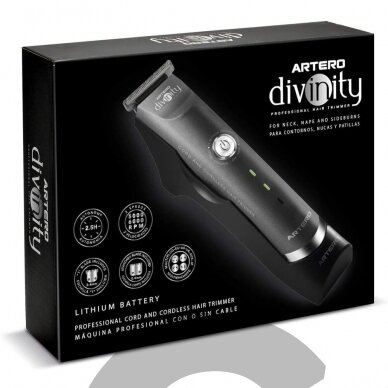 "Artero Divinity Trimmer" - dviejų greičių belaidis trimeris su dviem peiliukais 3 "Artero Divinity Trimmer" - dviejų greičių belaidis trimeris su dviem peiliukais 3