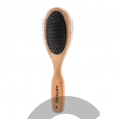 Artero Nature Double Slicker Pin Brush - двусторонняя бамбуковая щетка для пуделей