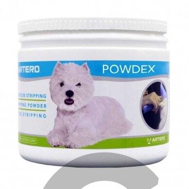 „Artero Powdex“ 500g - milteliai šiurkščiaplaukių veislių gyvūnų trimingavimui „Artero Powdex“ 500g - milteliai šiurkščiaplaukių veislių gyvūnų trimingavimui