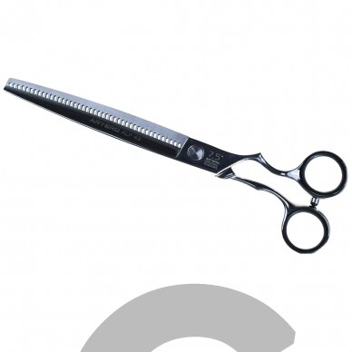 Artero Professional Alp Thinning 7.5 "-profesionalios vienpusės filiravimo žirklės su mikro pjūviu ant kiekvieno dantuko, 43 japoniško plieno dantukai. 2 Artero Professional Alp Thinning 7.5 "-profesionalios vienpusės filiravimo žirklės su mikro pjūviu ant kiekvieno dantuko, 43 japoniško plieno dantukai. 2