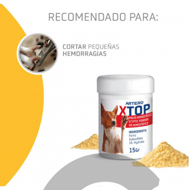 Artero XTop For Dogs & Cats 15g - milteliai kraujavimui stabdyti šunims ir katėms 1 Artero XTop For Dogs & Cats 15g - milteliai kraujavimui stabdyti šunims ir katėms 1