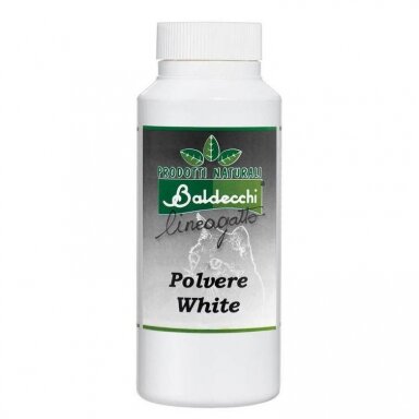 Baldecchi Cat White Powder - katėms skirti balinantys milteliai, maskuoti spalvos pasikeitimą Baldecchi Cat White Powder - katėms skirti balinantys milteliai, maskuoti spalvos pasikeitimą
