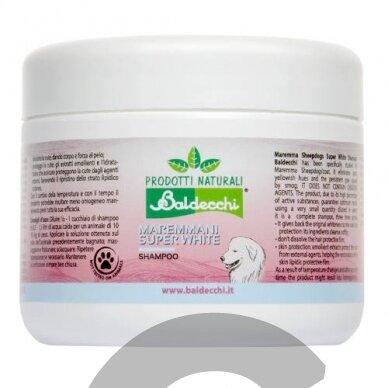 Baldecchi Maremmani Super White Shampoo - koncentruota šampūno pasta baltiems storiems plaukams Baldecchi Maremmani Super White Shampoo - koncentruota šampūno pasta baltiems storiems plaukams