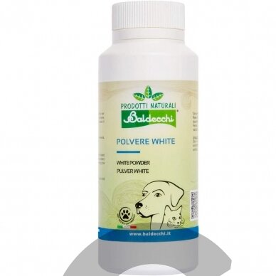 Baldecchi White Powder - balinamieji milteliai, padedantys užmaskuoti kailio pageltimą ir spalvos pasikeitimą Baldecchi White Powder - balinamieji milteliai, padedantys užmaskuoti kailio pageltimą ir spalvos pasikeitimą