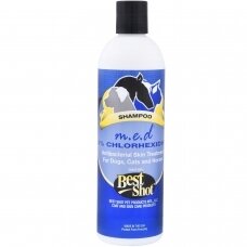 Best Shot M.E.D. Chlorhexidine Shampoo 3% - antibakterinis, terapinis šampūnas gyvūnams, turintiems odos problemų -355ml
