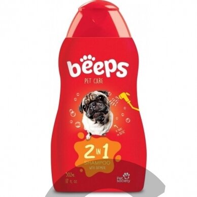 BEEPS Pet Care 2 in 1 Shampoo with Oatmeal, 502 ml - šampunas su avižomis BEEPS Pet Care 2 in 1 Shampoo with Oatmeal, 502 ml - šampunas su avižomis